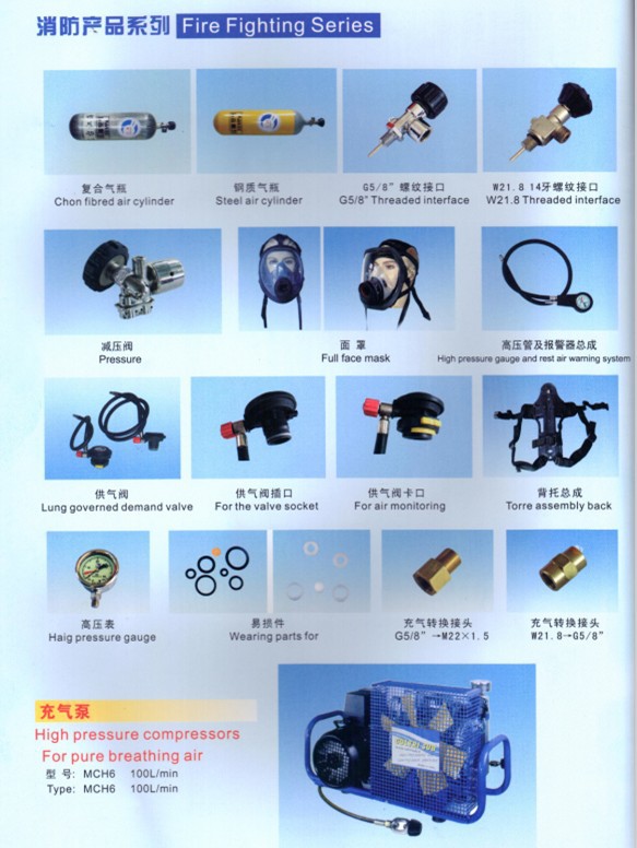 供应空气呼吸器减压器,呼吸器减压阀,呼吸器配件全套rhzk-东台市海威